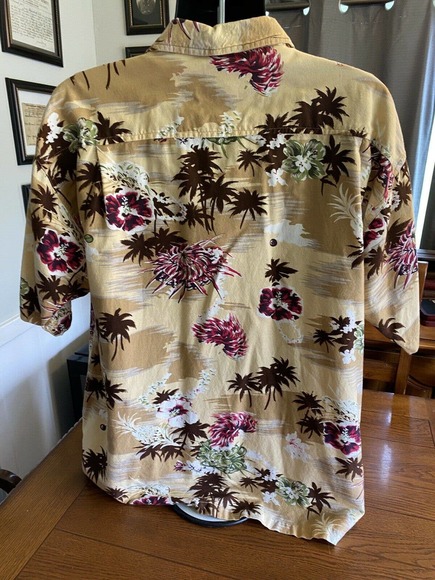 Vintage Jordin Sportswear Hibiscus Tropical Hawaiian Vacation Shirt Sz Lg Palms - Picture 6 of 11